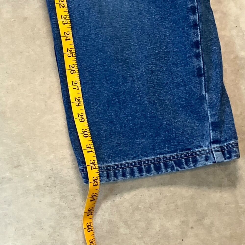 PACO Jeans Mens 36x33 Blue Spellout Patch Wide Leg Baggy Skate Y2K Denim - Picture 5 of 9